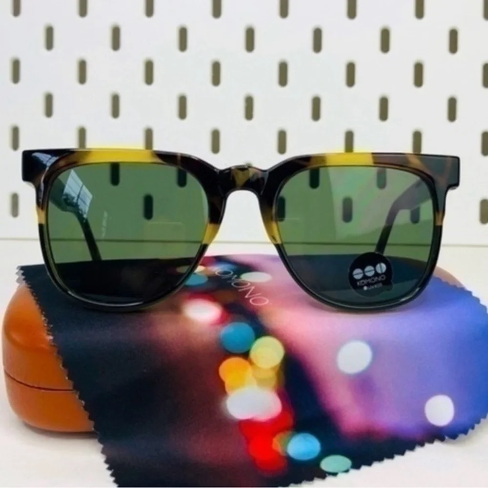 Komono Tortoise Shell Sunglasses NEW Riviera Green Tortoise